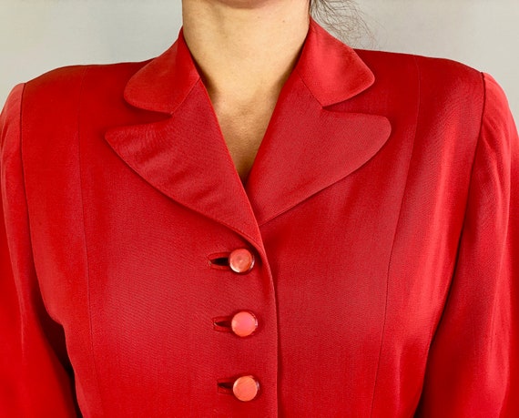 1940s Ravishing in Red Coat | Vintage 40s Candy A… - image 3