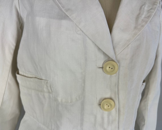 1930s Derby Day Jacket | Vintage 30s White Summer… - image 5