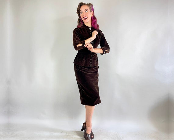 1940s Holiday Espresso Suit | Vintage Dark Brown … - image 4