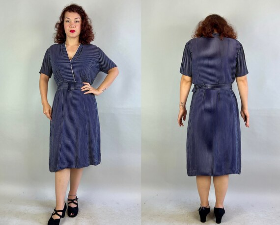 1940s Successful in Stripes Dress Set | Vintage 4… - image 4