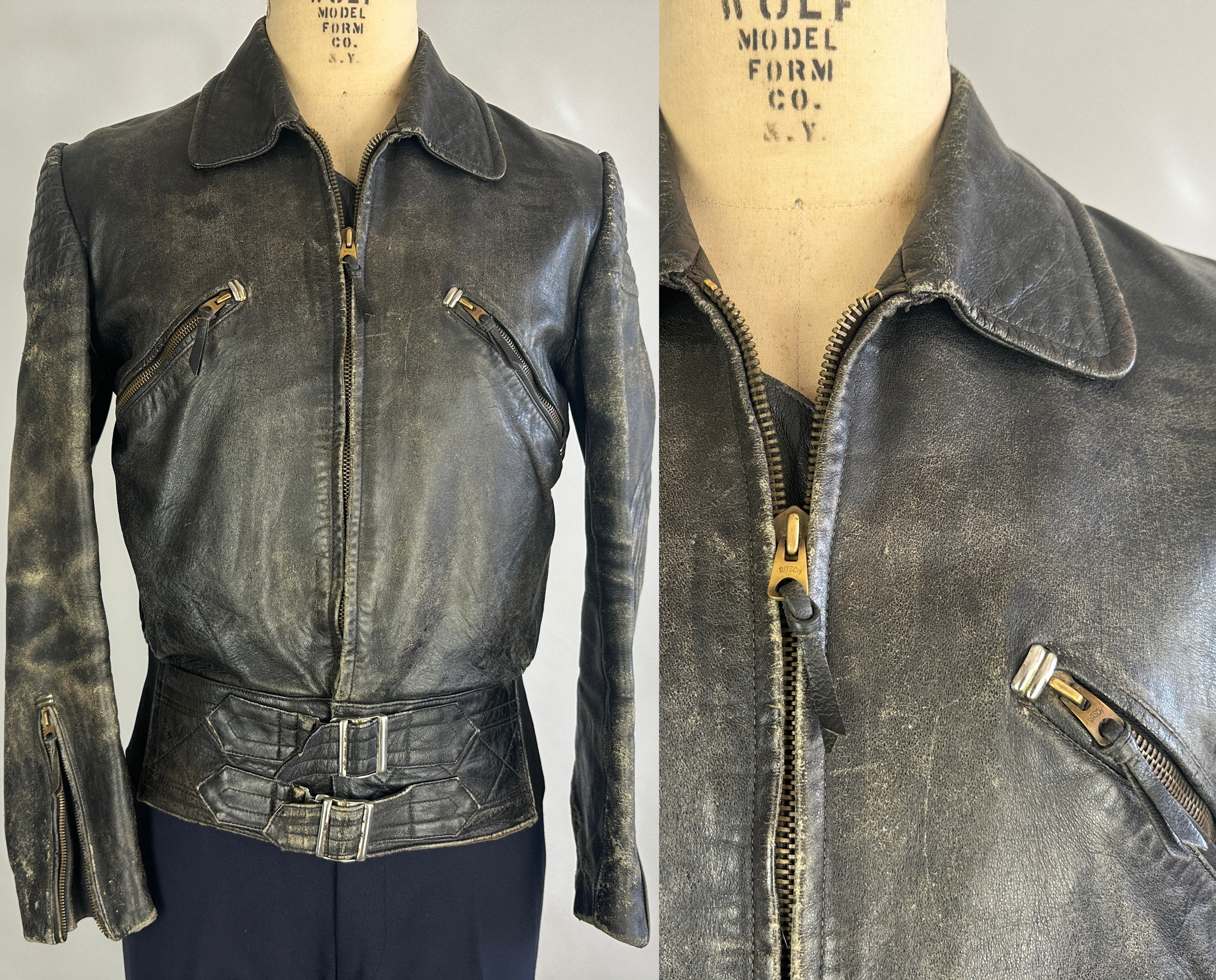 1950s The Wild One Motorcycle Jacket | Vintage 50s Black 1950s The Wild One Motorcycle Jacket | Vintage 50s Black