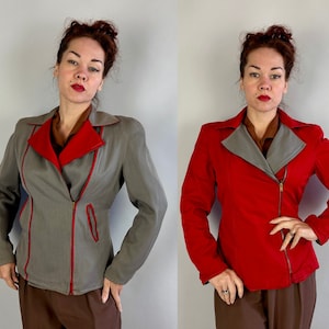 1940s Queen of the Slopes Reversible Ski Jacket | Vintage 40s Two 