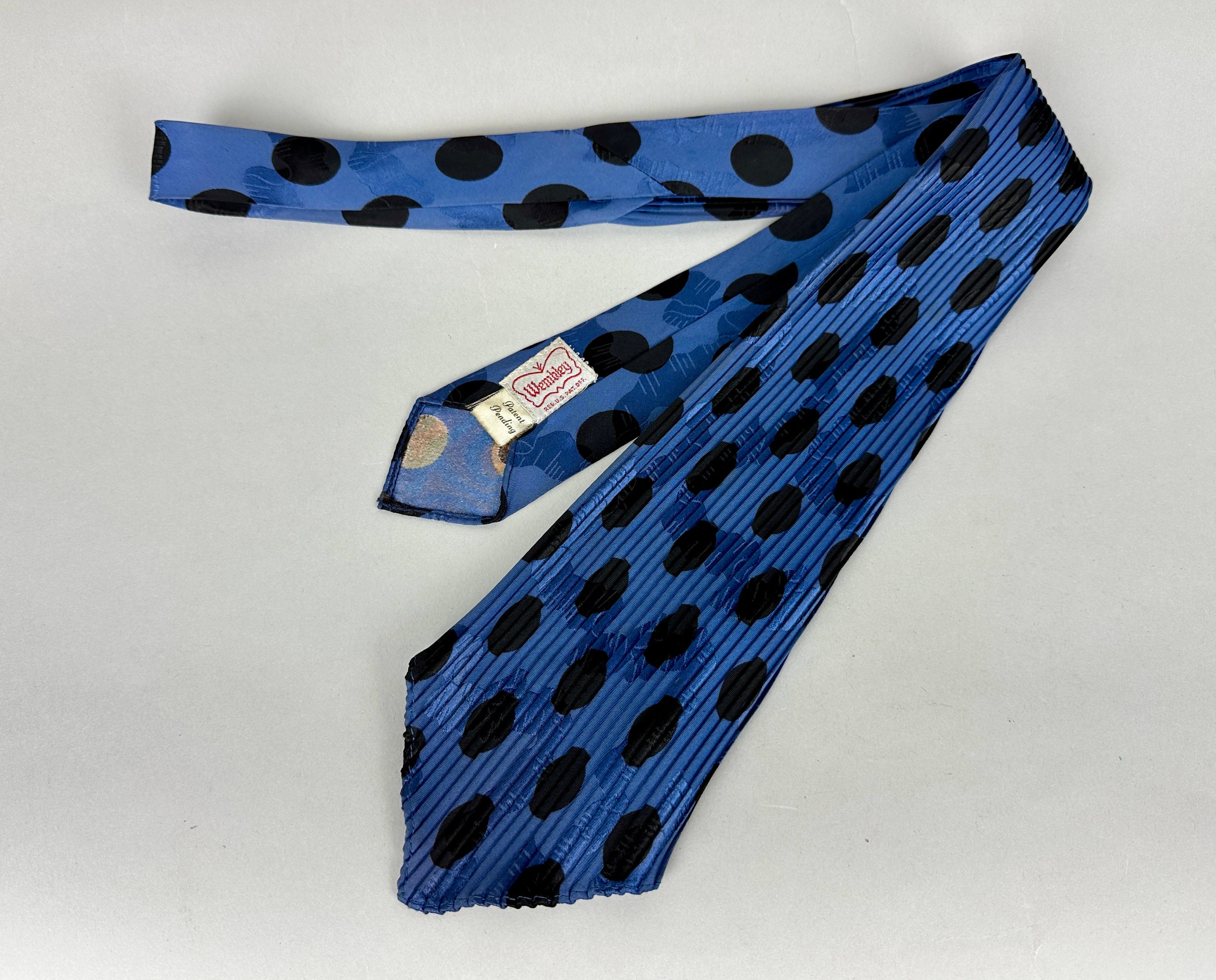 Vintage Chaps Ralph Lauren Tie, Red Blue & White Polka Dot