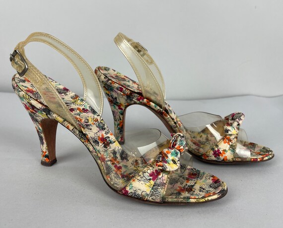 1950s Fantastic Floral Party Pumps | Vintage 50s … - image 6