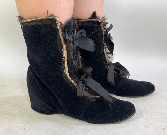 1930s Cold Weather Coverup Boots | Vintage 30s Bl… - image 7