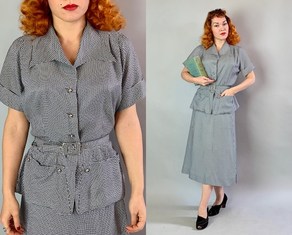 1940s Darling Dorothy Day Dress Set | Vintage 1940