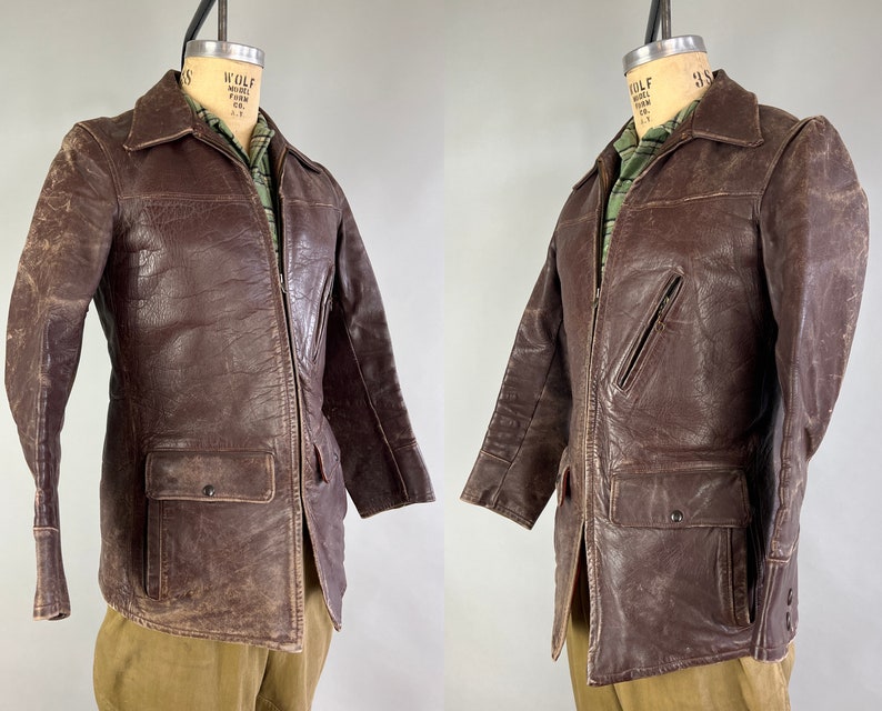40s Jacket 1940s Zip up in Style Jacket Vintage 40s Coffee Bean Brown - Etsy