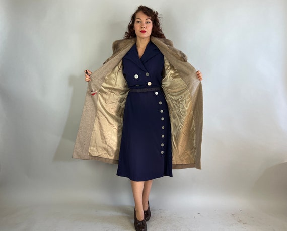 1950s Silver Screen Swing Coat | Vintage 50s Taup… - image 9