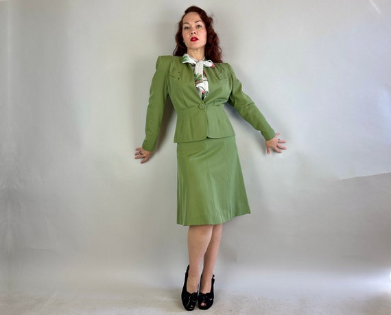 1940s Perfectly Poised Suit | Vintage 40s Seafoam… - image 2
