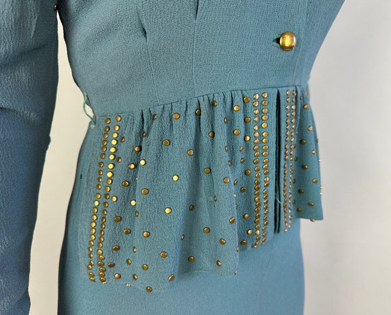 1940s Stupendous in Studs Dress | Vintage 40s Dus… - image 8