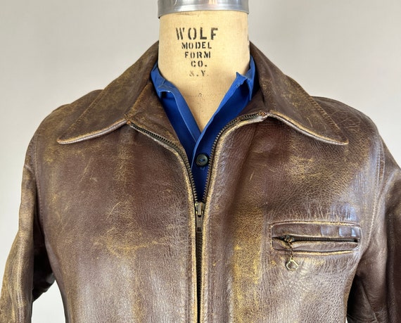 1930s Belted Bad Boy Jacket | Vintage 30s Weathered Cedar