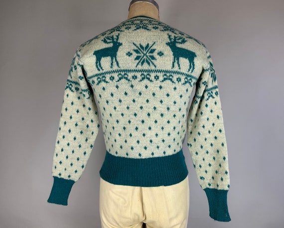 1940s Winter Wonderland Sweater | Vintage 40s Tur… - image 6