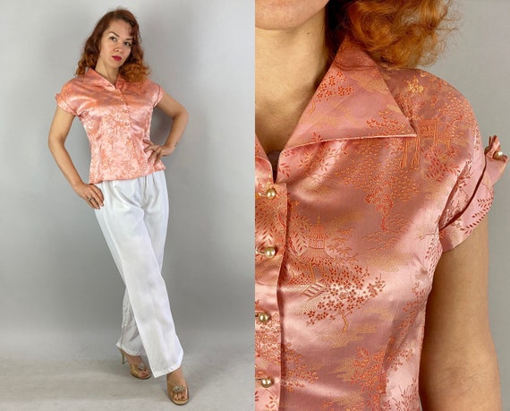 1940s Lazy Day Lounge Set | Vintage 40s Peach Pink