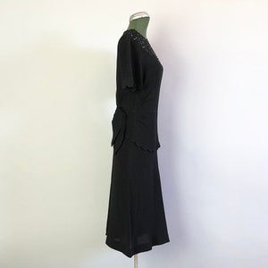 1940s Sequin Neckline Dress Vintage 40s Gorgeous Black Rayon - Etsy