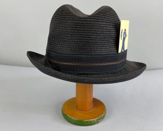 1950s Splendid Straw Fedora | Vintage 1950s Black… - image 9