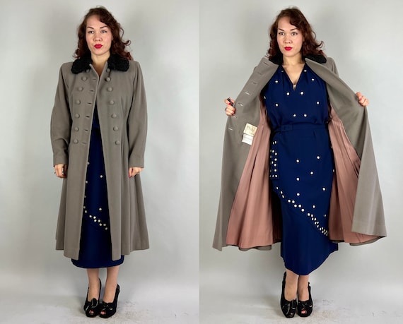 1940s Princess in Pewter Coat | Vintage 40s Grey … - image 9