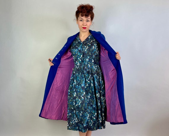 1940s Stunning Sapphire Princess Coat  | Vintage … - image 9