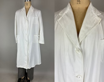 Antique 1920s White Sturdy Cotton Doctor Vintage Memorial Lab Coat main image 0