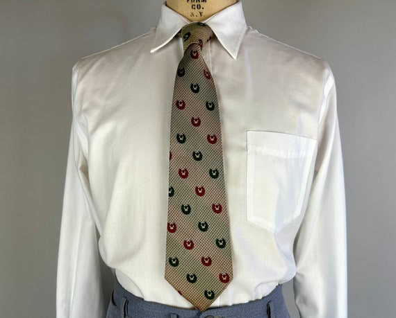 1930s Lucky Horseshoe Necktie | Vintage 30s Silve… - image 4