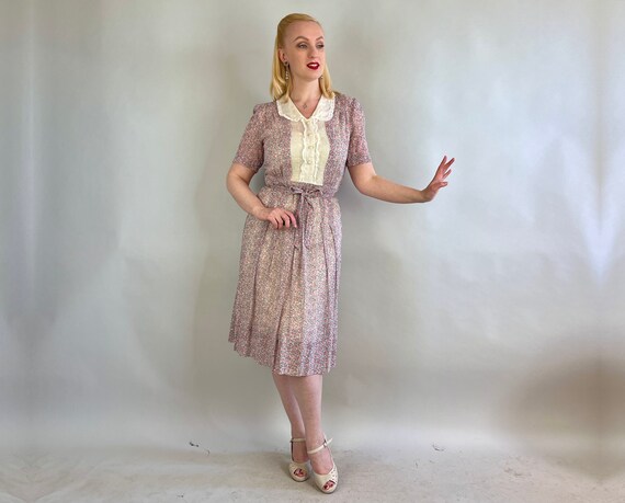 1940s Pretty Pink Picnic Frock |  Vintage 40s Pin… - image 8