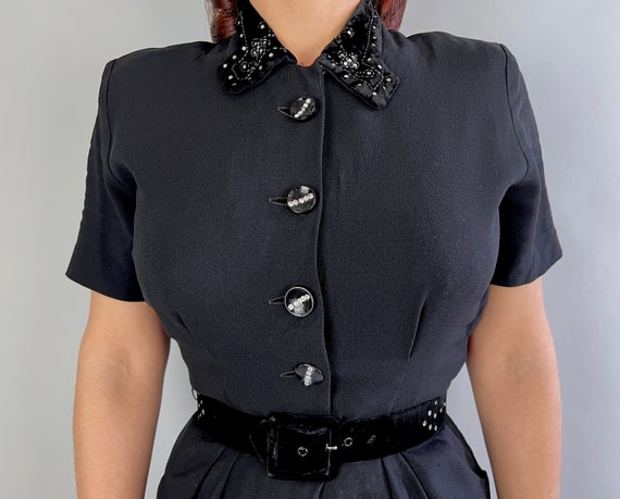 1940s Right Direction Dress | Vintage 40s Black R… - image 3