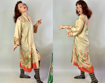 1920s Lazy Lounge Day Robe | Vintage 20s Japanese Pongee 1920s Lazy Lounge Day Robe | Vintage 20s Japanese Pongee