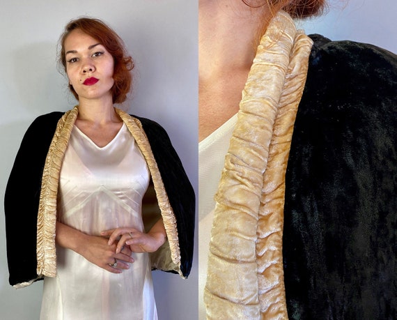 1920s Darkly Decadent Capelet | Antique Vintage 20