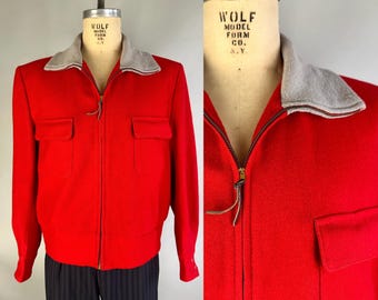 1950s Ready to Rock Ricky Jacket | Vintage 50s Stone Grey Rayon