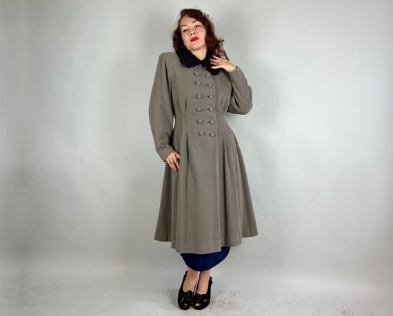 1940s Princess in Pewter Coat | Vintage 40s Grey … - image 2