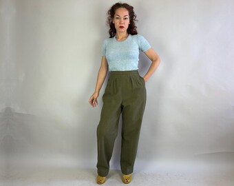1950s Wonderful WAC Trousers | Vintage 50s Olive Green Wool