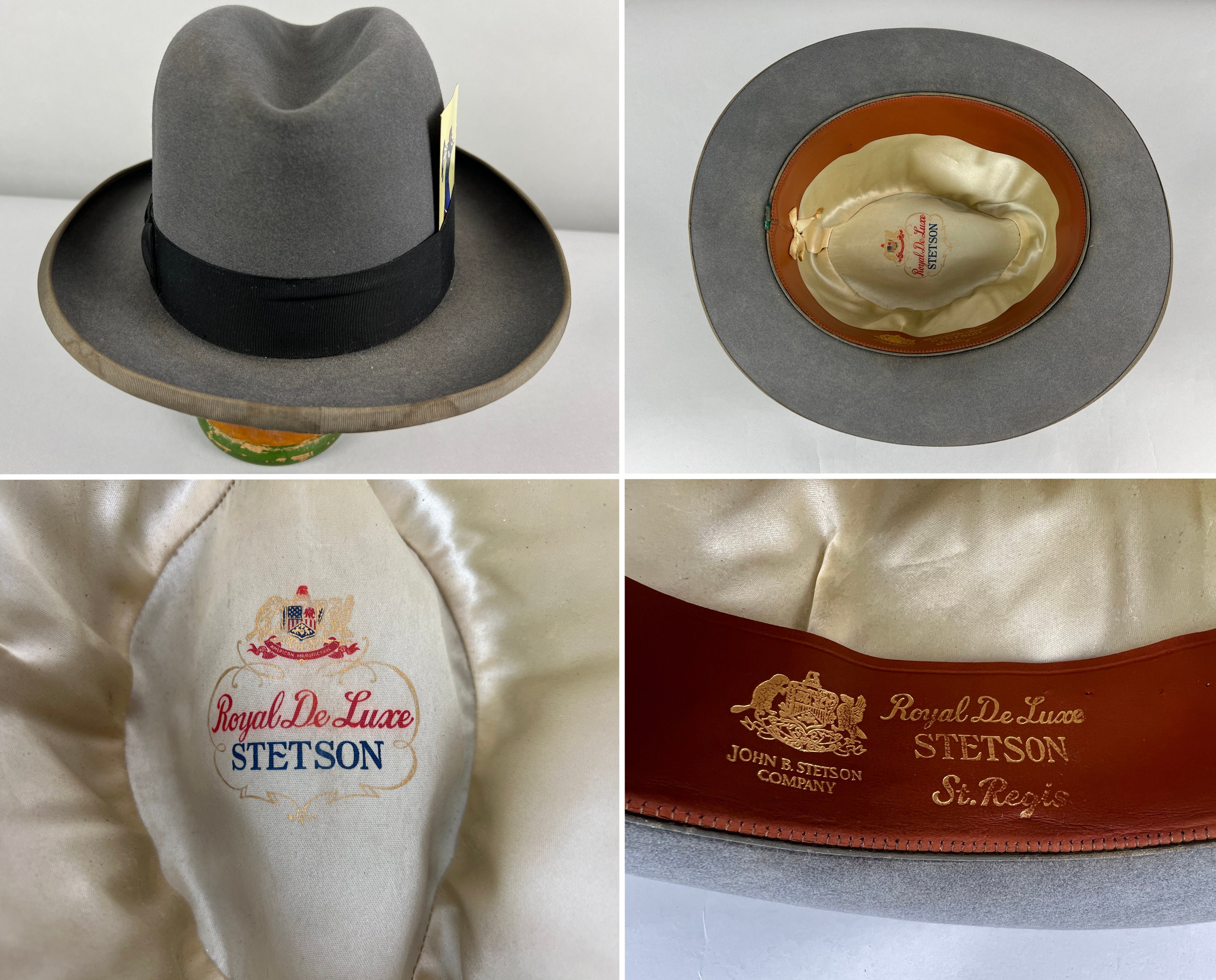 1940s Stetson Royal DeLuxe Fedora | Vintage 40s Dove Grey Hard