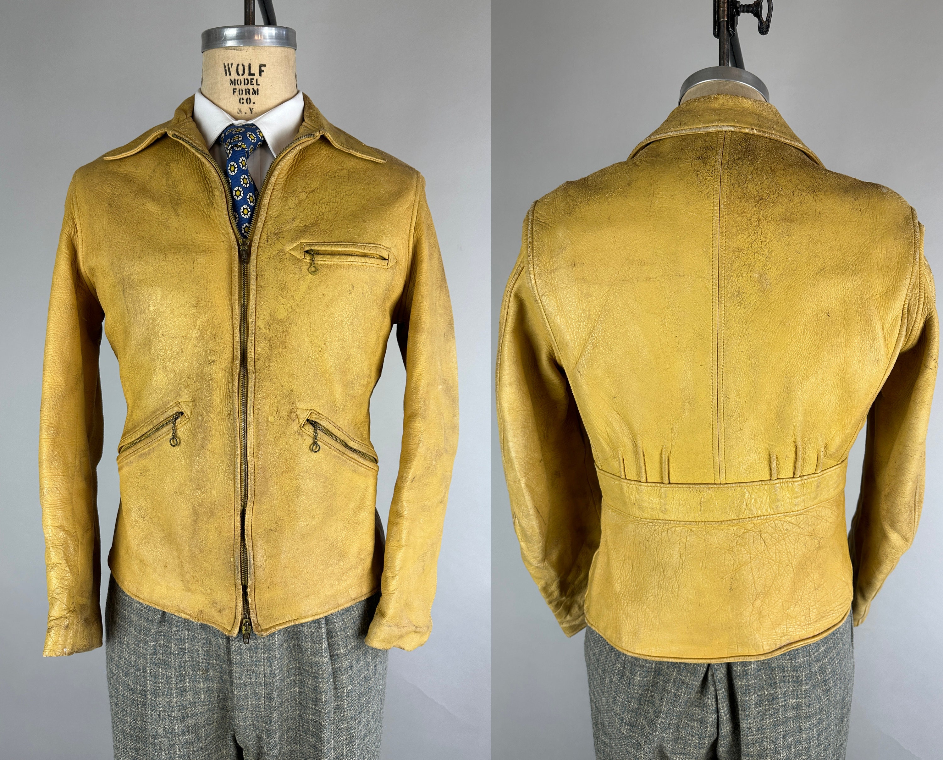 1940s Beau's Belted Back Action Jacket | Vintage 40s Butter 1940s Beau's Belted Back Action Jacket | Vintage 40s Butter