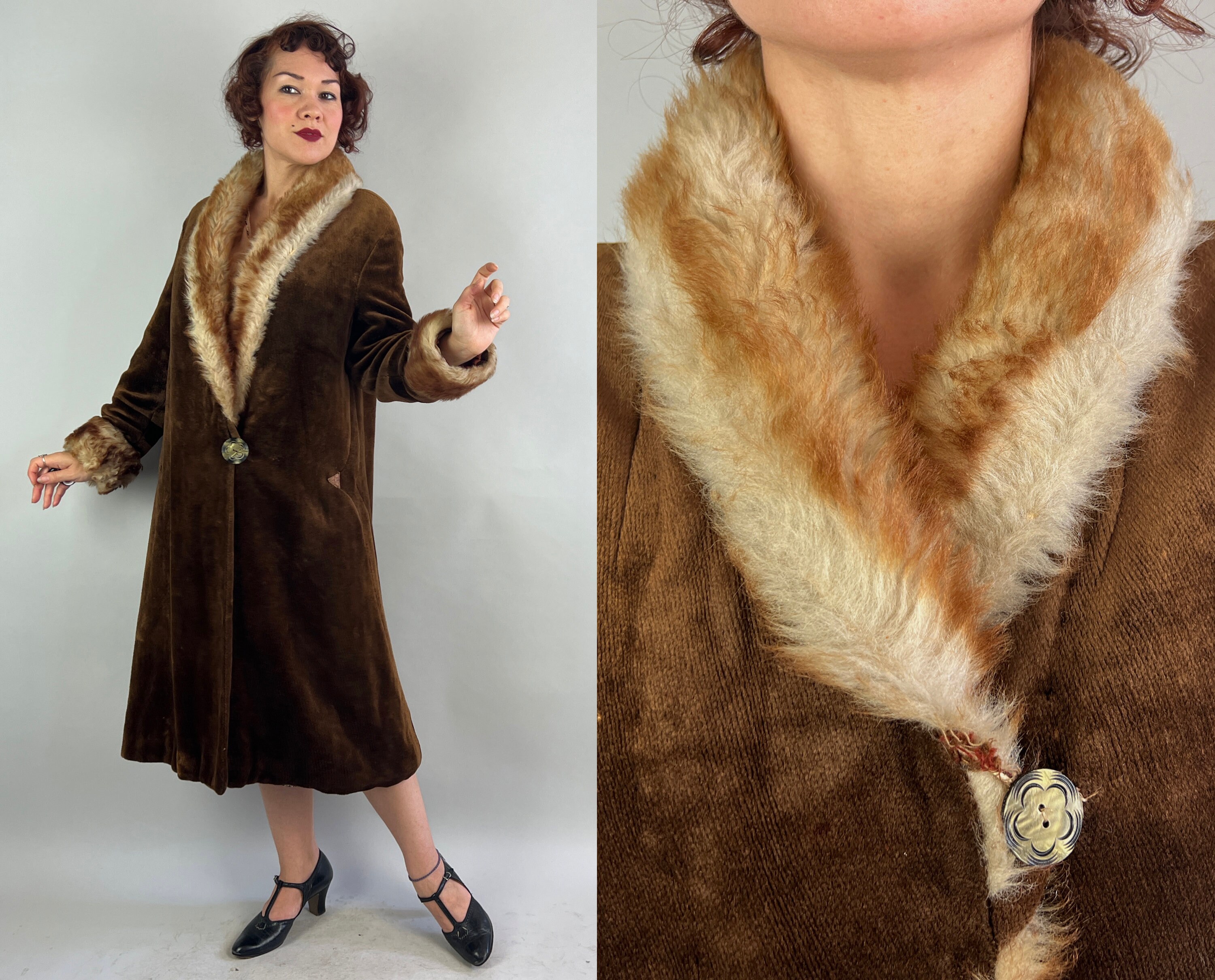 1920s faux fur coat