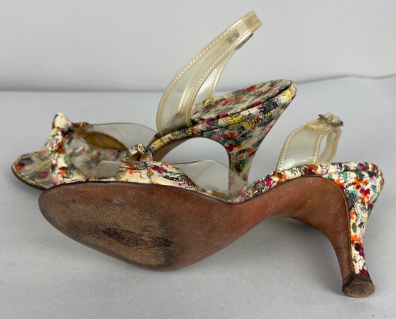 1950s Fantastic Floral Party Pumps | Vintage 50s … - image 10