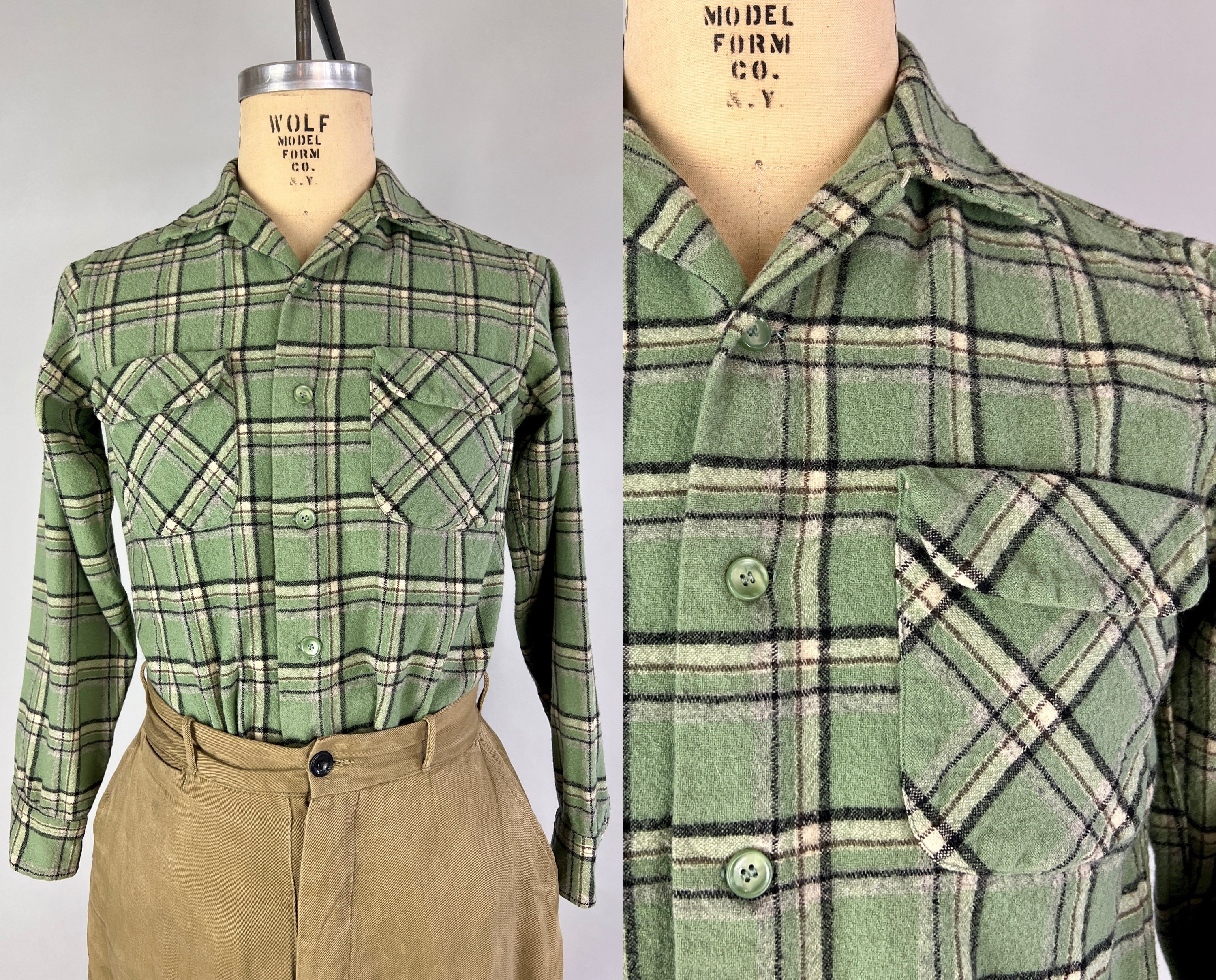 50s Plaid Shirt - Etsy