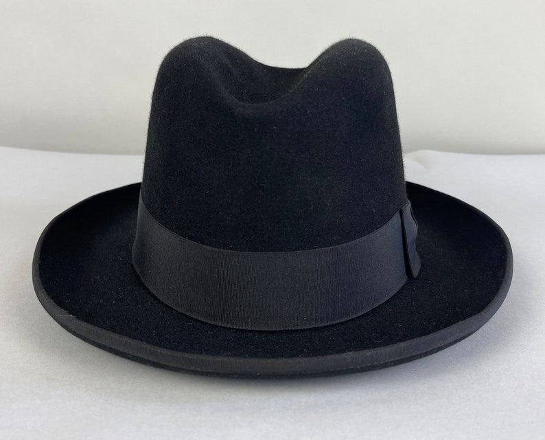 1940s Handsome Homburg Hat Vintage 40s Noir Black Fur Felt | Etsy