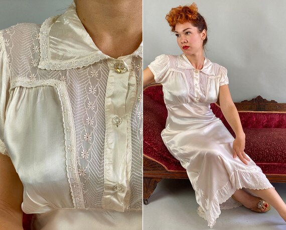 1940s Happy Honeymoon Negligee | Vintage 40s Whit