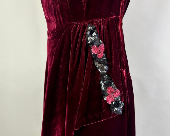 1940s Molly's Mulled Wine Dress | Vintage 40s Bur… - image 4