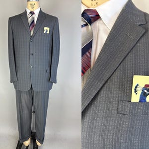1950s Silver Fox Suit | Vintage 50s Silver and Grey Tone-on-tone