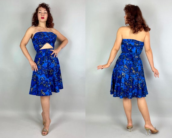 1950s Sultry Sunning Set | Vintage 50s Blue and G… - image 7