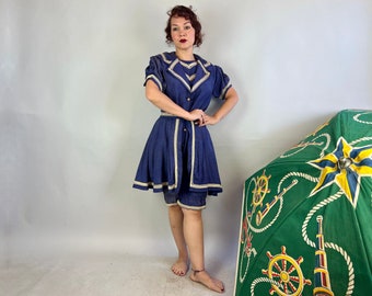 1900s Nautical Sea Nymph Swimsuit | Vintage Antique