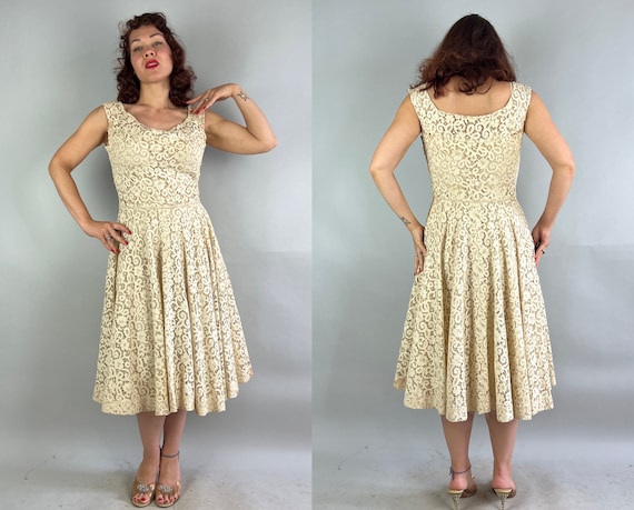 1950s Luscious Lacey Dress | Vintage 50s White La… - image 9