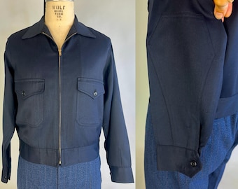 XL / XXL 60s Red Whipcord Twill Work Jacket / Two Pockets