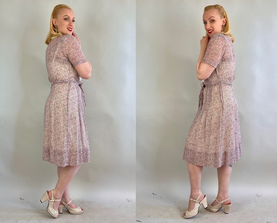 1940s Pretty Pink Picnic Frock |  Vintage 40s Pin… - image 4
