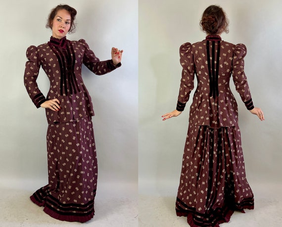 1800s Distinguished Dickensian Dress Ensemble | V… - image 4