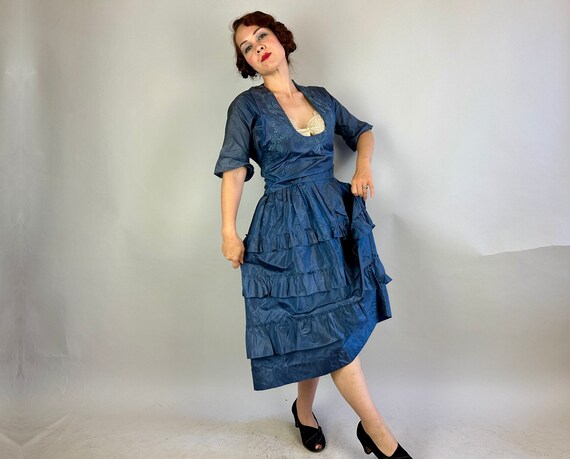 1910s Beauty Blooms in Blue Dress | Vintage Teens… - image 4