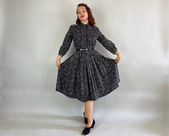 1940s Key to Your Heart Dress | Vintage 40s Black… - image 6