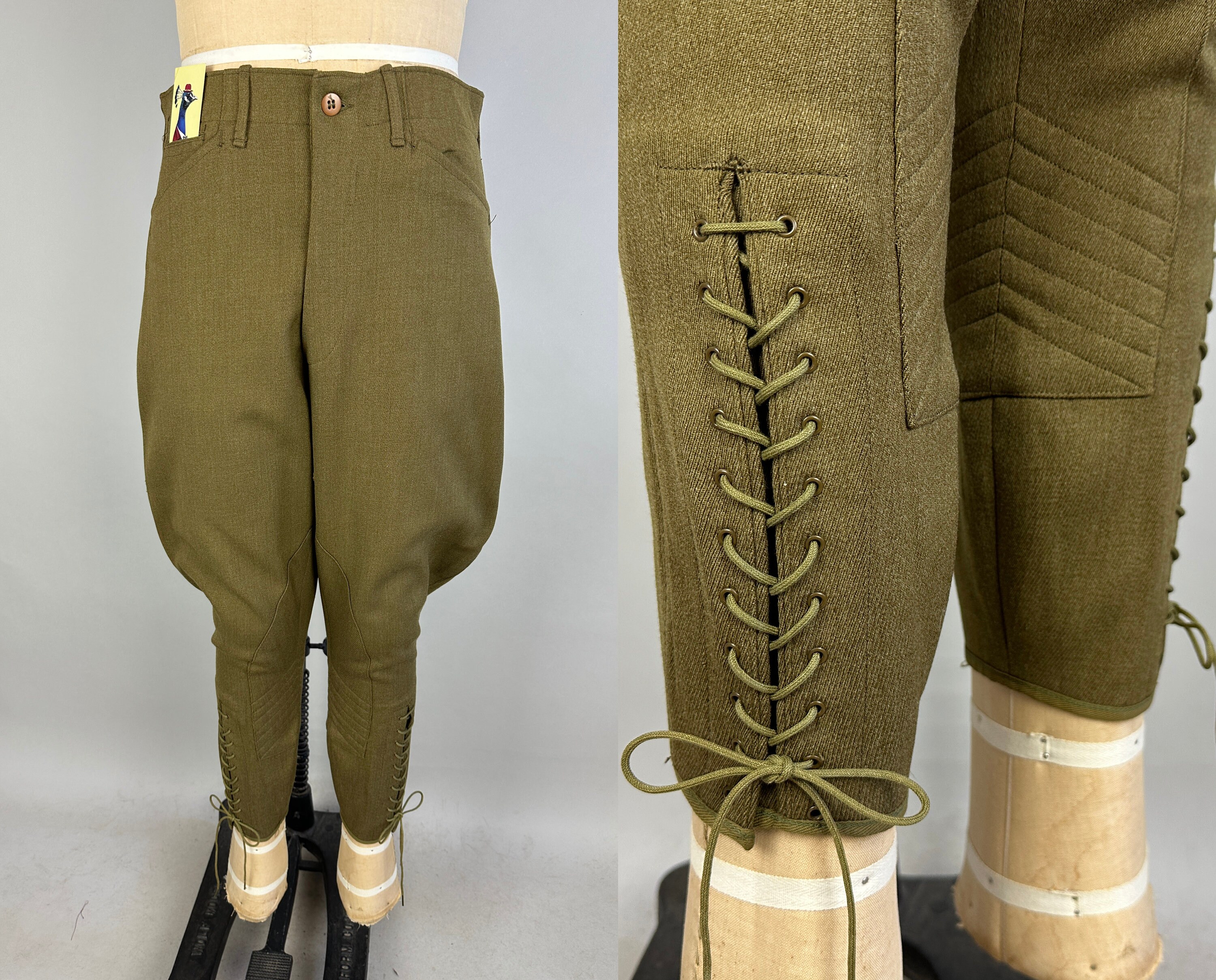 Jodhpurs d'équitation vintage des années 30 et 40 - culottes