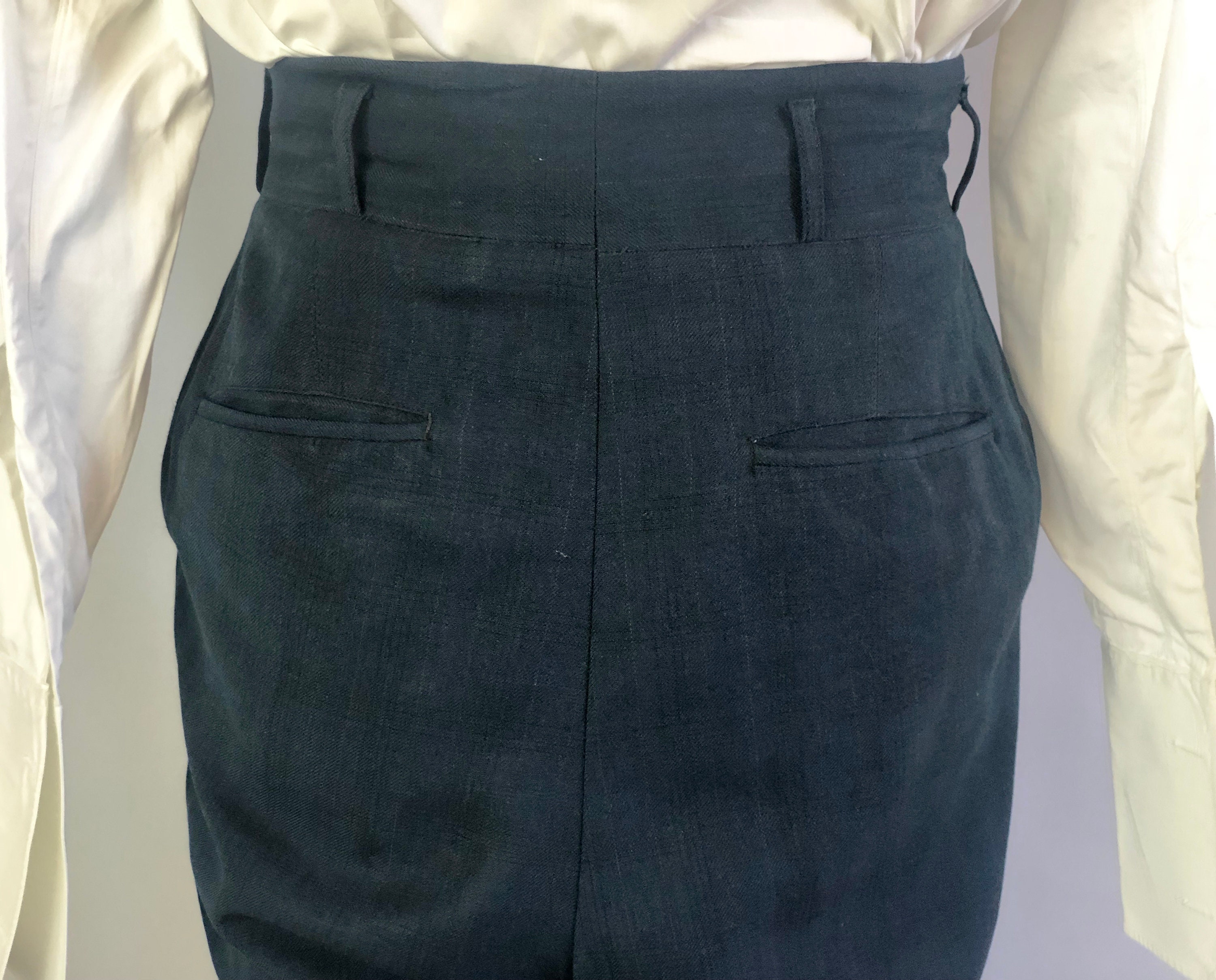 1930s Mens Collegiate Trousers Vintage 30s Dark Teal Blue | Etsy