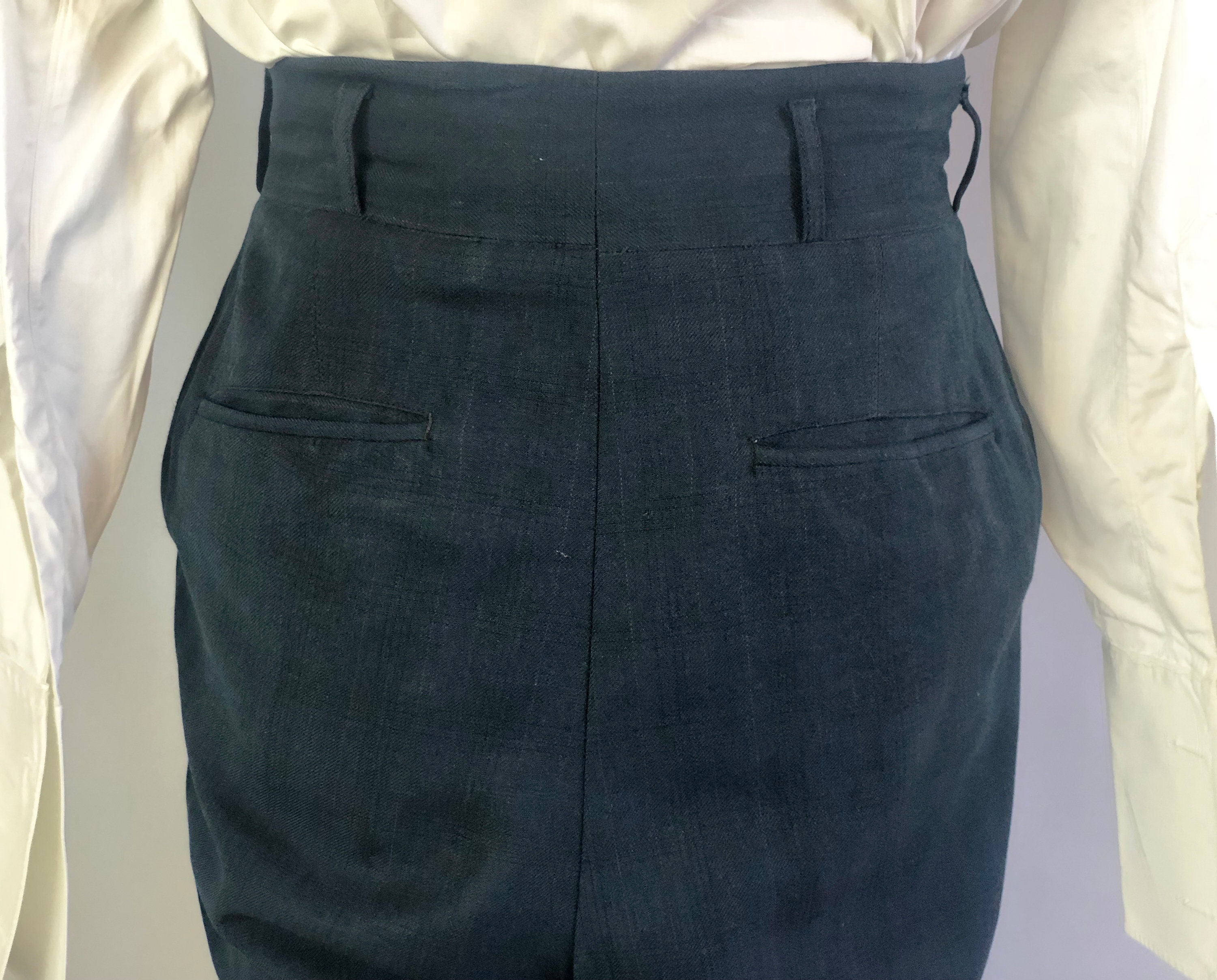 mens 1930s high waisted trousers